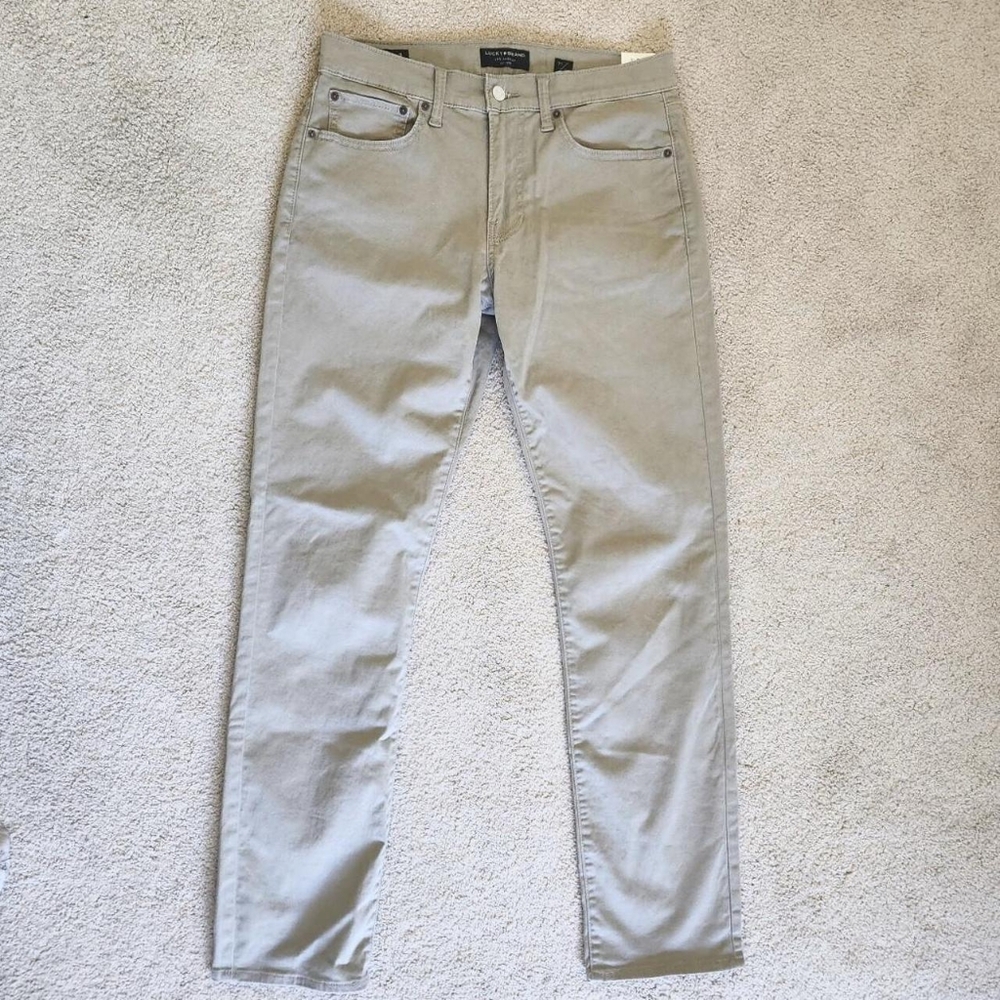 NWT Men's Lucky Brand Beige Slim Straight Leg Pants